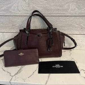 Coach purse with wallet (color is eggplant)